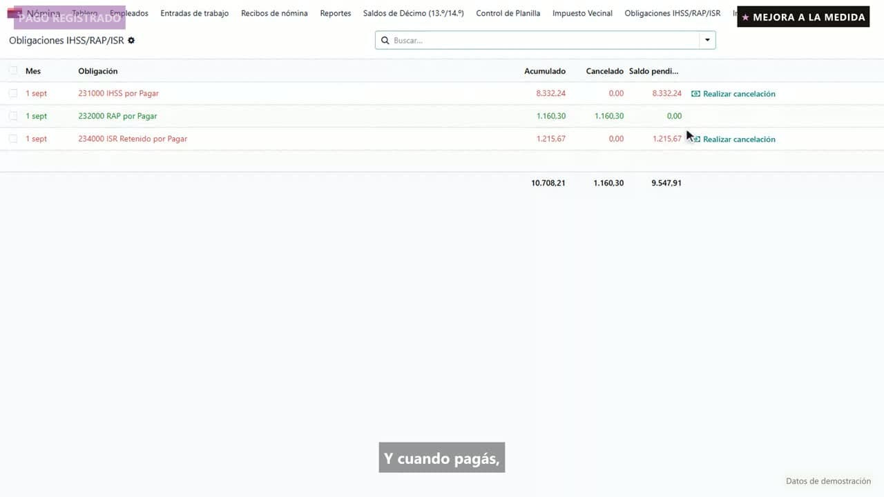 Vista del video: IHSS, RAP e ISR bajo control en Odoo