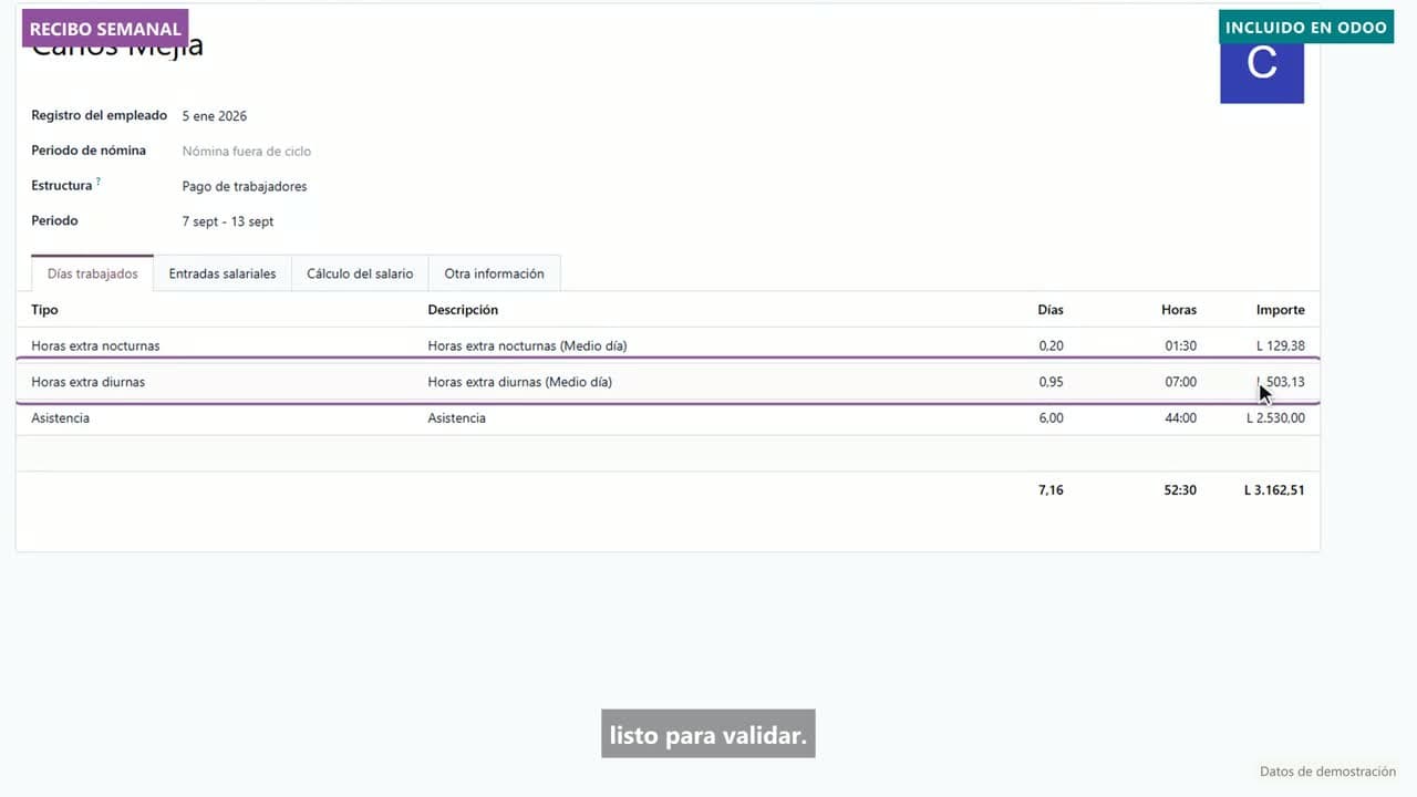 Vista del video: Odoo estándar: la planilla sale de las asistencias