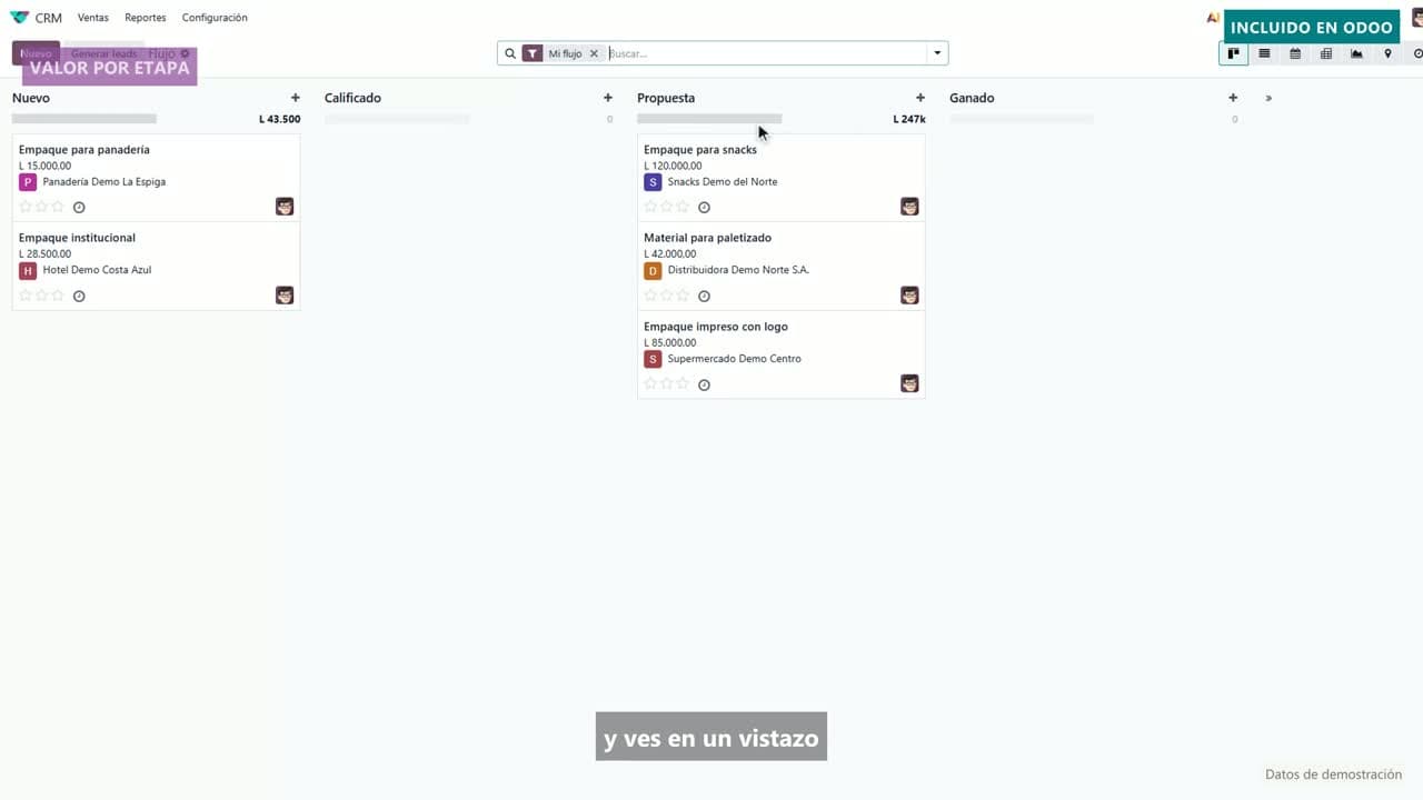 Vista del video: Odoo estándar: del cliente interesado a la cotización